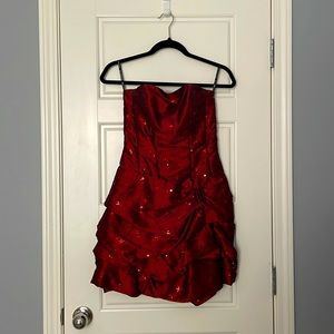 Jessica McClintock red strapless sequin dress